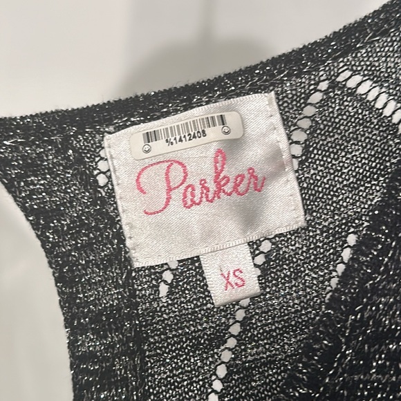 PARKER Silver & Black Open Back Tank Top Size CS PERFECT CONDTION - Picture 4 of 11